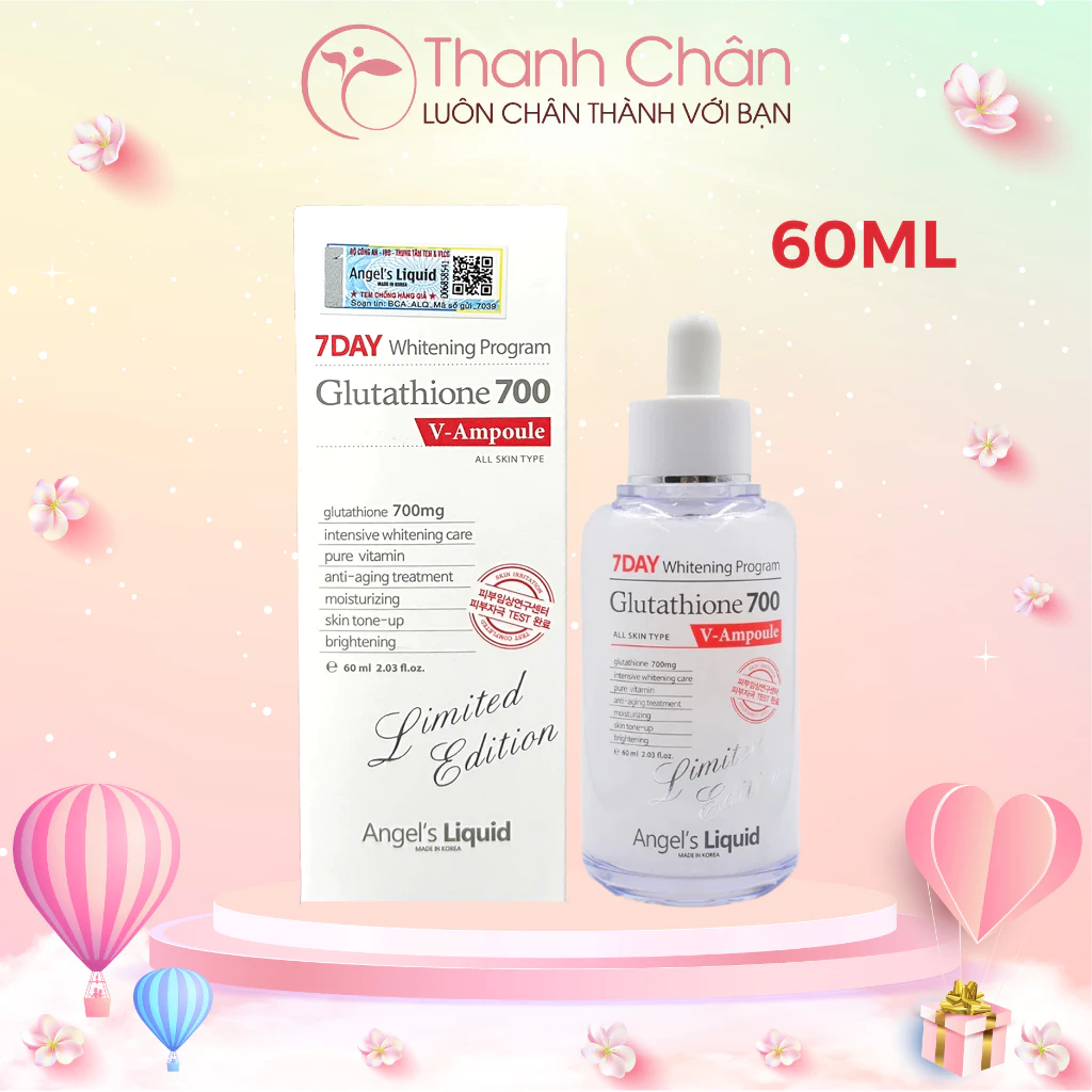 Tinh chất dưỡng trắng Angel Liquid Glutathione 700V Ampoule 30ml Thanh Chân Cosmetics cửa hàng mỹ phẩm chính hãng