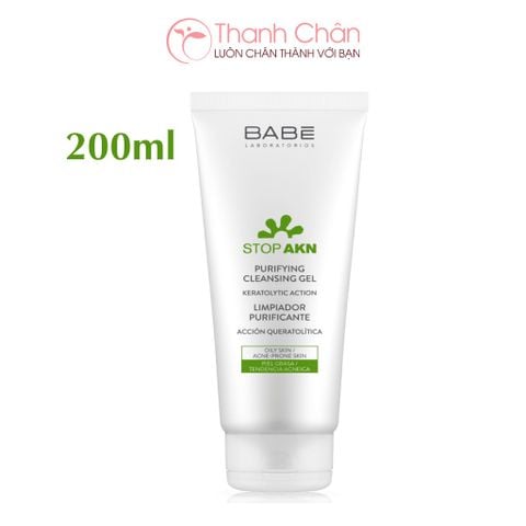 Sữa rửa mặt BABE Stop Akn Purifying Cleansing gel 200ml cho da dầu mụn