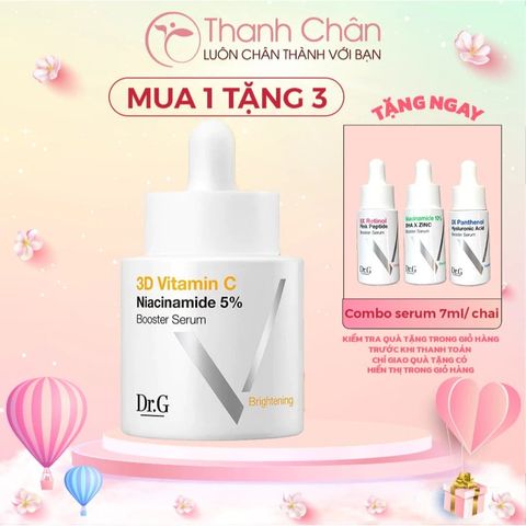 Tinh chất Dr.G 3D Vitamin C Niacinamide 5% Booster Serum 30ml (Tặng 3 serum mini 7ml)