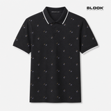  ÁO POLO NAM CỔ ĐIỂN MÀU ĐEN HOẠ TIẾT TIA CHỚP BLOOK 36043 