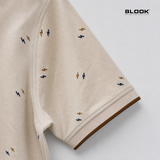  ÁO POLO NAM CỔ ĐIỂN MÀU KEM HOẠ TIẾT TIA CHỚP BLOOK 36043 