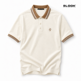  POLO NAM BASIC MÀU KEM LỢT CỔ SỌC BLOOK 36052 