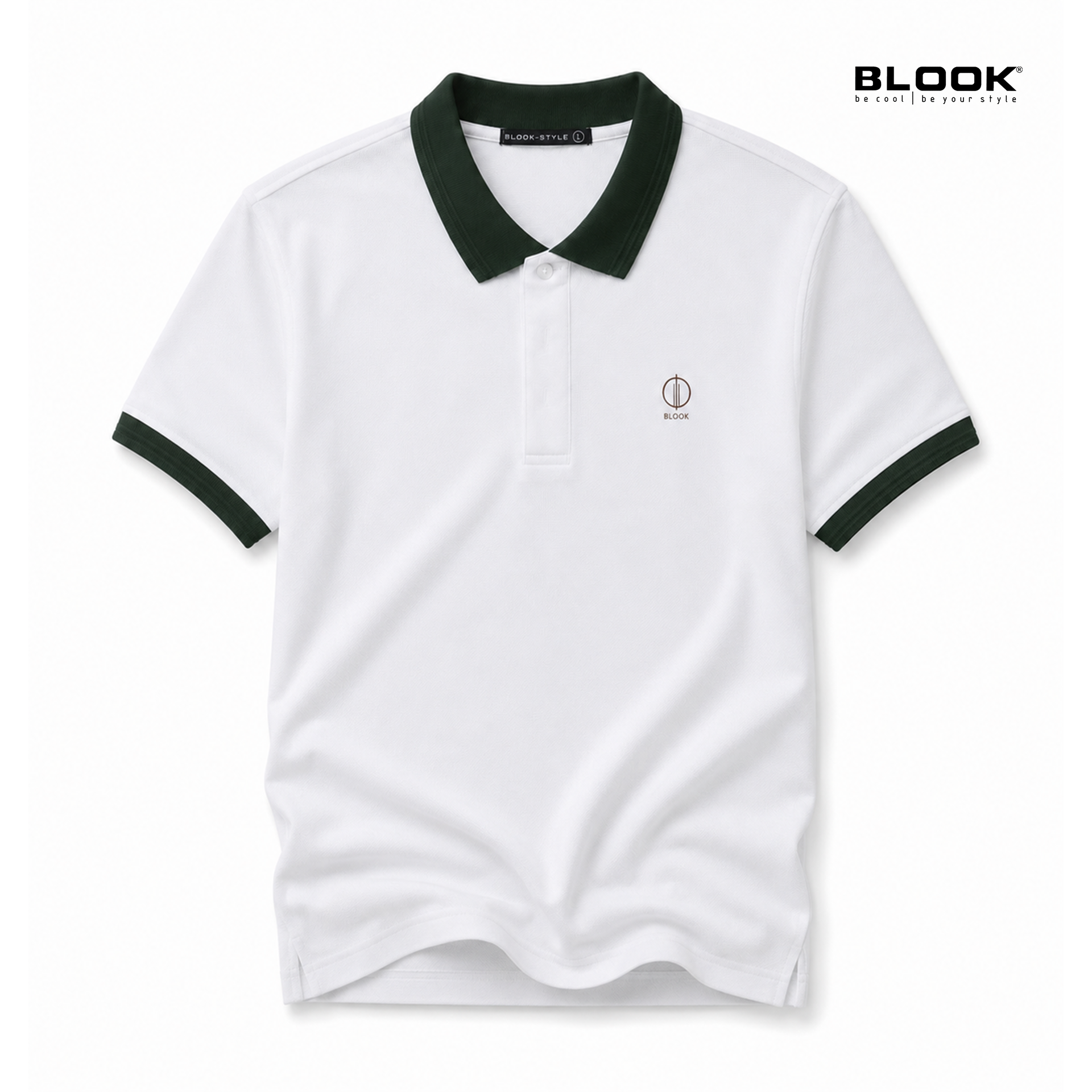  POLO NAM BASIC MÀU TRẮNG CỔ TRƠN BLOOK 36066 