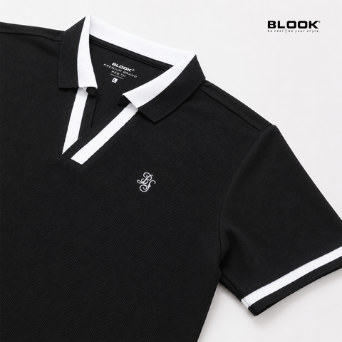  ÁO POLO NAM COTTON GÂN CỔ V BLOOK PREMIUM V-LINE 35992 