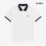  POLO NAM BASIC MÀU TRẮNG CỔ SỌC BLOOK 36052 