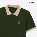  POLO NAM BASIC MÀU XANH RÊU CỔ TRƠN BLOOK 36066 