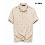  ÁO POLO NAM CỔ ĐIỂN MÀU KEM HOẠ TIẾT TIA CHỚP BLOOK 36043 