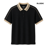  ÁO POLO NAM GÂN LIỀN VAI MÀU ĐEN BLOOK 36071 
