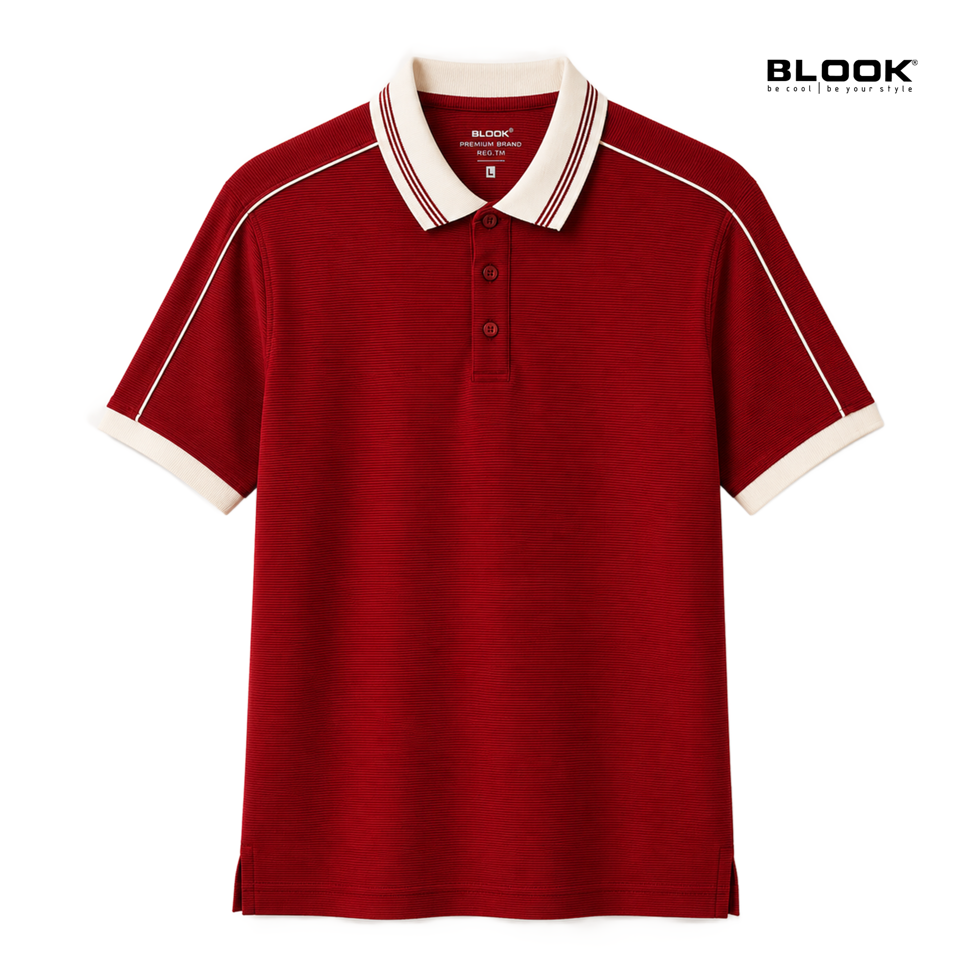  ÁO POLO NAM GÂN LIỀN VAI MÀU ĐỎ BLOOK 36071 