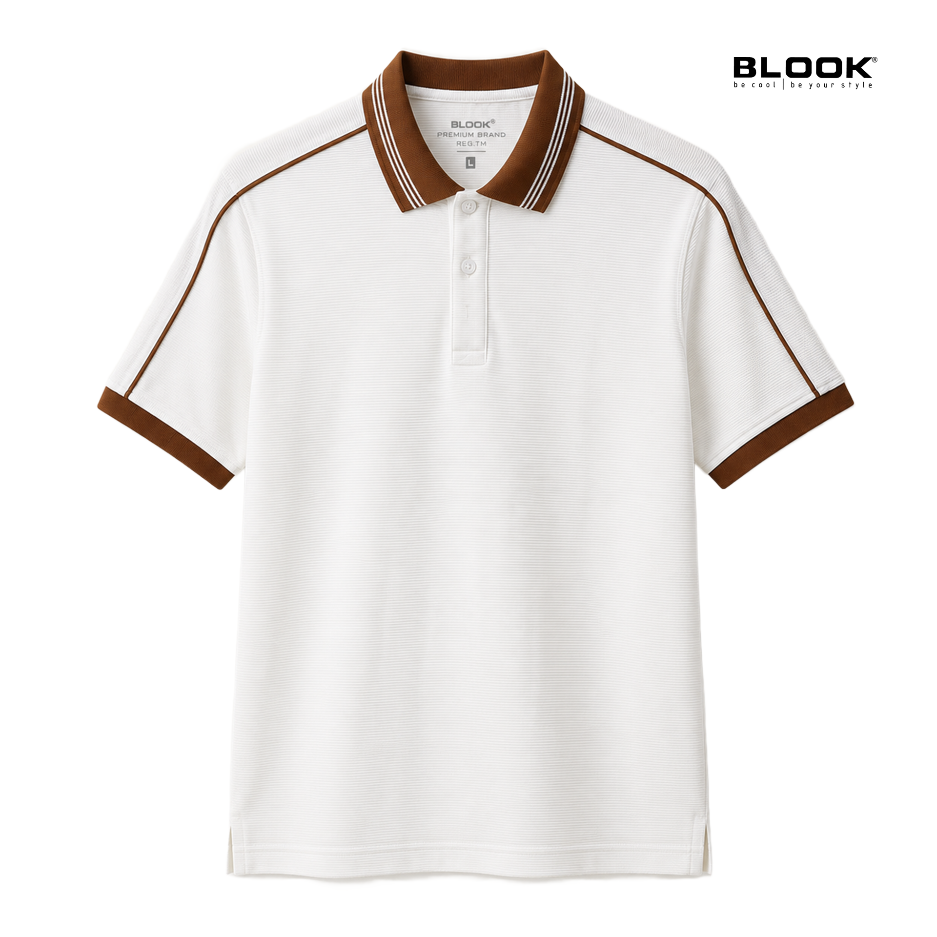  ÁO POLO NAM GÂN LIỀN VAI MÀU TRẮNG BLOOK 36071 