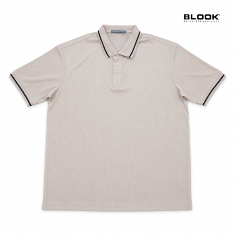  ÁO POLO NAM COTTON GÂN TĂM BLOOK STYLE FINE RIB 35997 