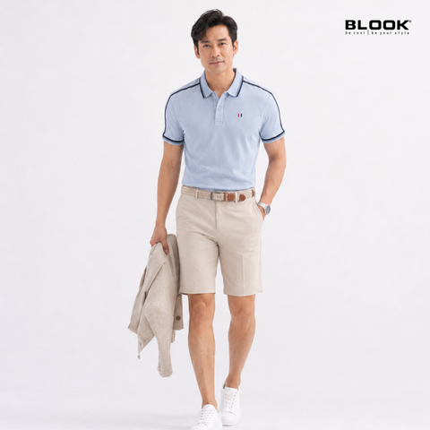  ÁO POLO NAM JACQUARD BLOOK PREMIUM SIGNATURE 36059 