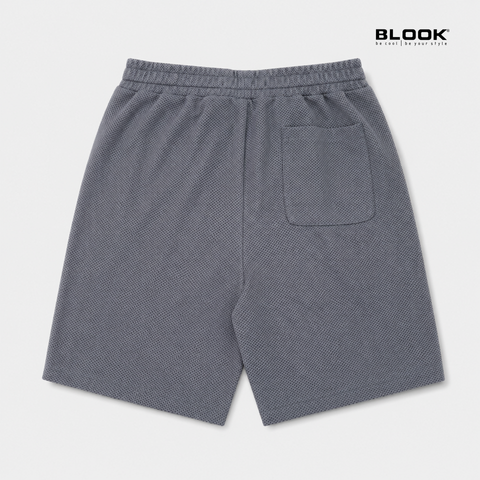  QUẦN THỂ THAO SHORT NAM WAFFLE XÁM ĐẬM BLOOK (có túi sau) 36090 