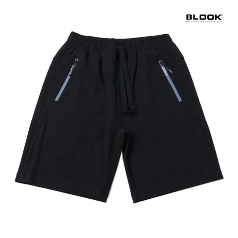  QUẦN THỂ THAO SHORT NAM VẢI NỈ ĐEN BLOOK 35657 