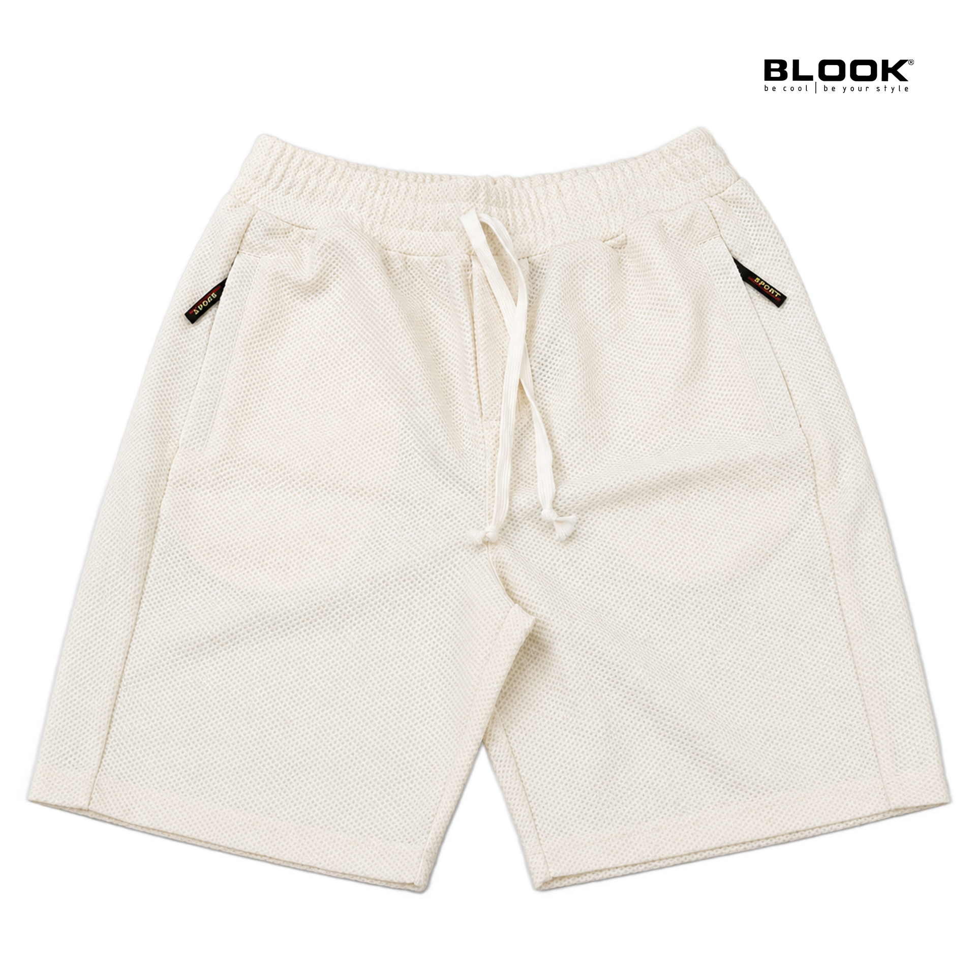  QUẦN THỂ THAO SHORT NAM WAFFLE MÀU BE BLOOK 35968 