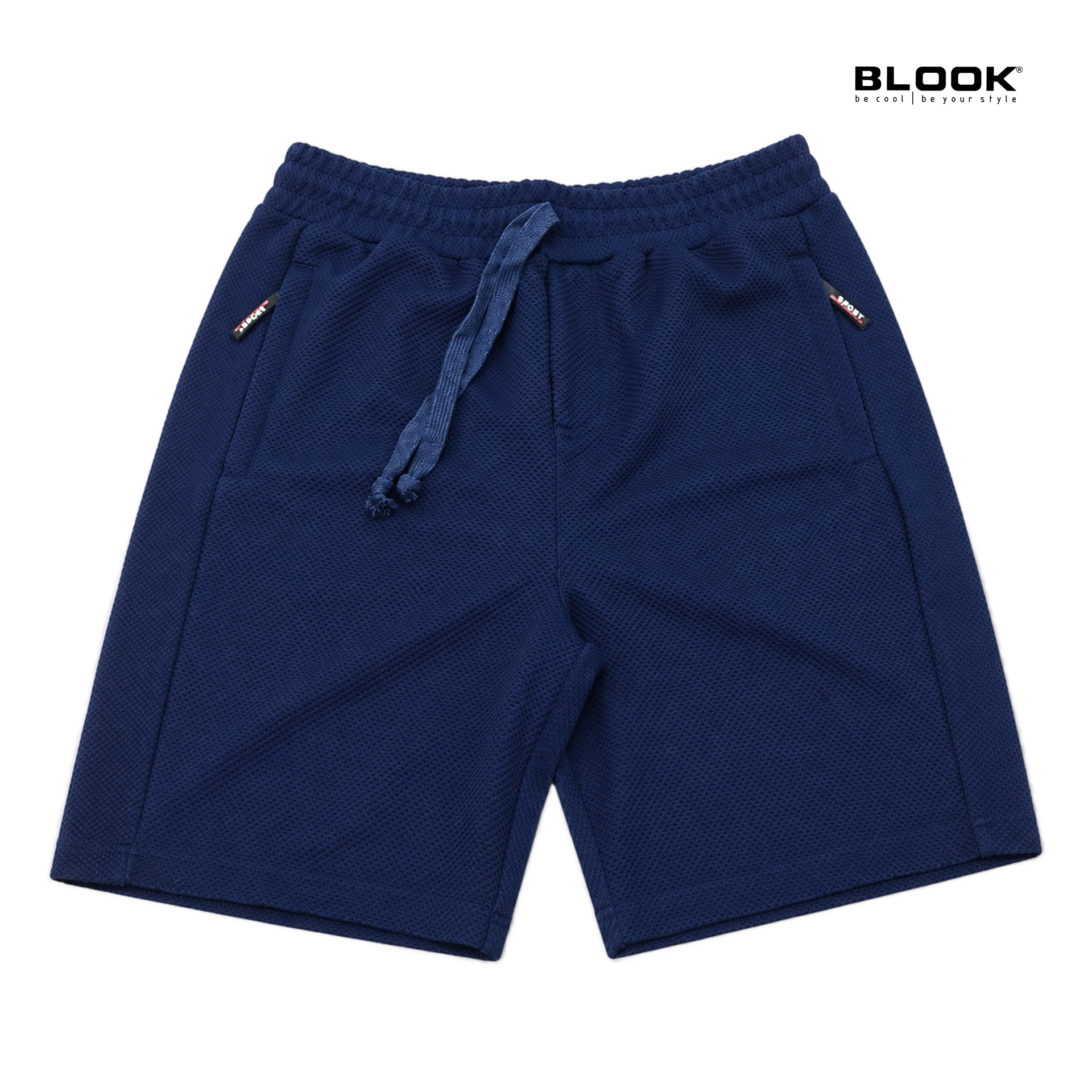  QUẦN THỂ THAO SHORT NAM WAFFLE XANH NAVY BLOOK (có túi sau) 36090 