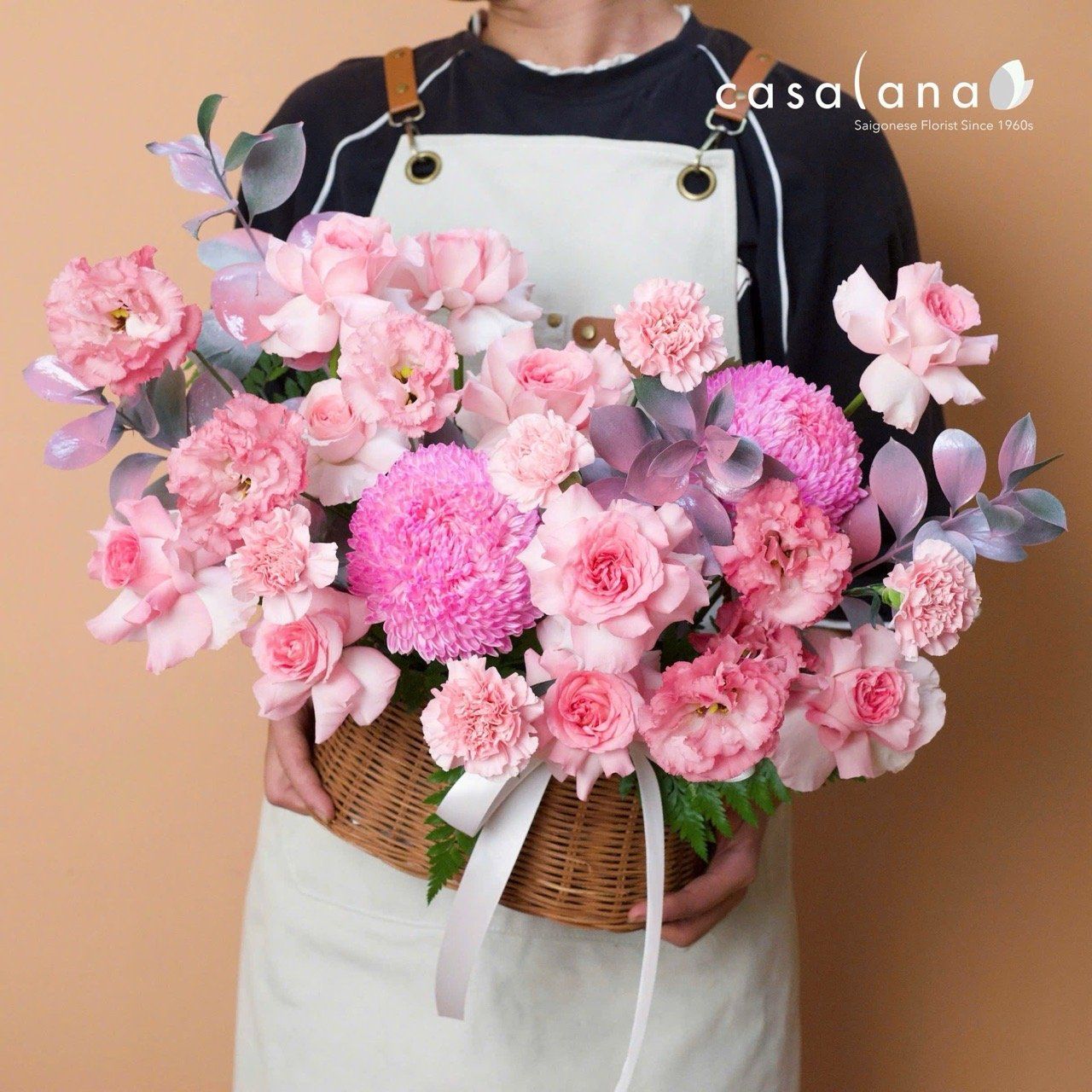  Giỏ HQ 2 Cúc Tone Hồng 2010 