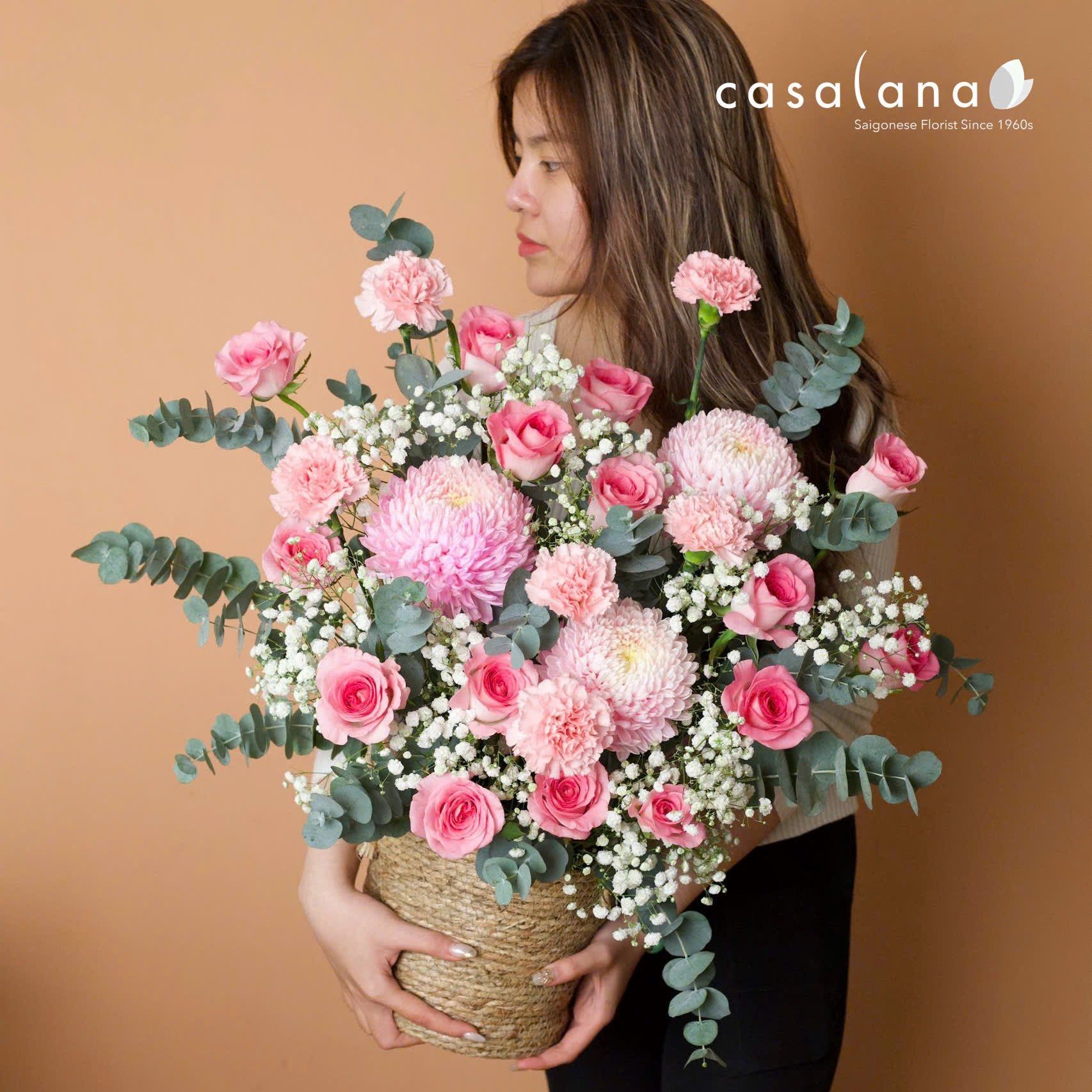  Giỏ Cối 3 Cúc Tone Hồng 20.10 