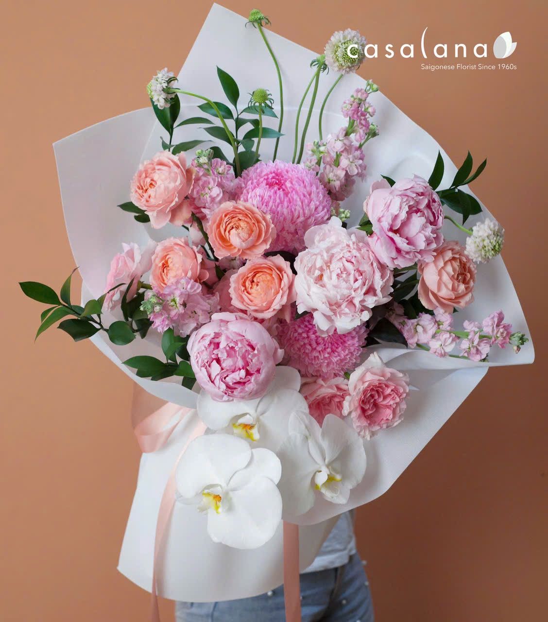  Bó 3 Peony Mix Julietta, Lan Hồ Điệp, CMD 