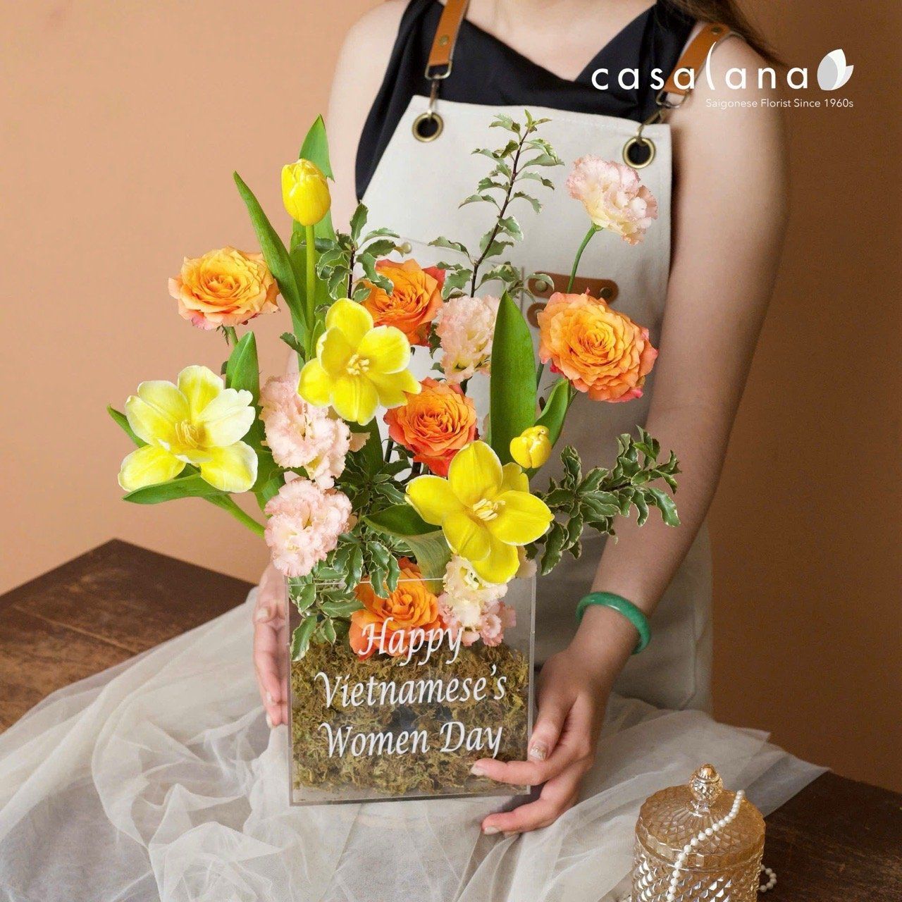  Box Tulip vàng Mix Hồng Free 