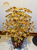 Chậu Hoa Lan Phú Quý 18 Cành Bằng Đồng Vàng Mạ Vàng 24K - Đồng Đông Sơn