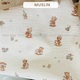  Gối nằm muslin Gấu Bập Bênh cho bé mẫu giáo tiểu học 