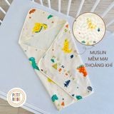 Choàng ủ sơ sinh có mũ PETIT BEBE muslin 4 lớp 