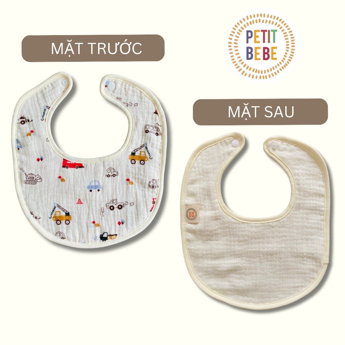  Yếm cho bé vải muslin 6 lớp 