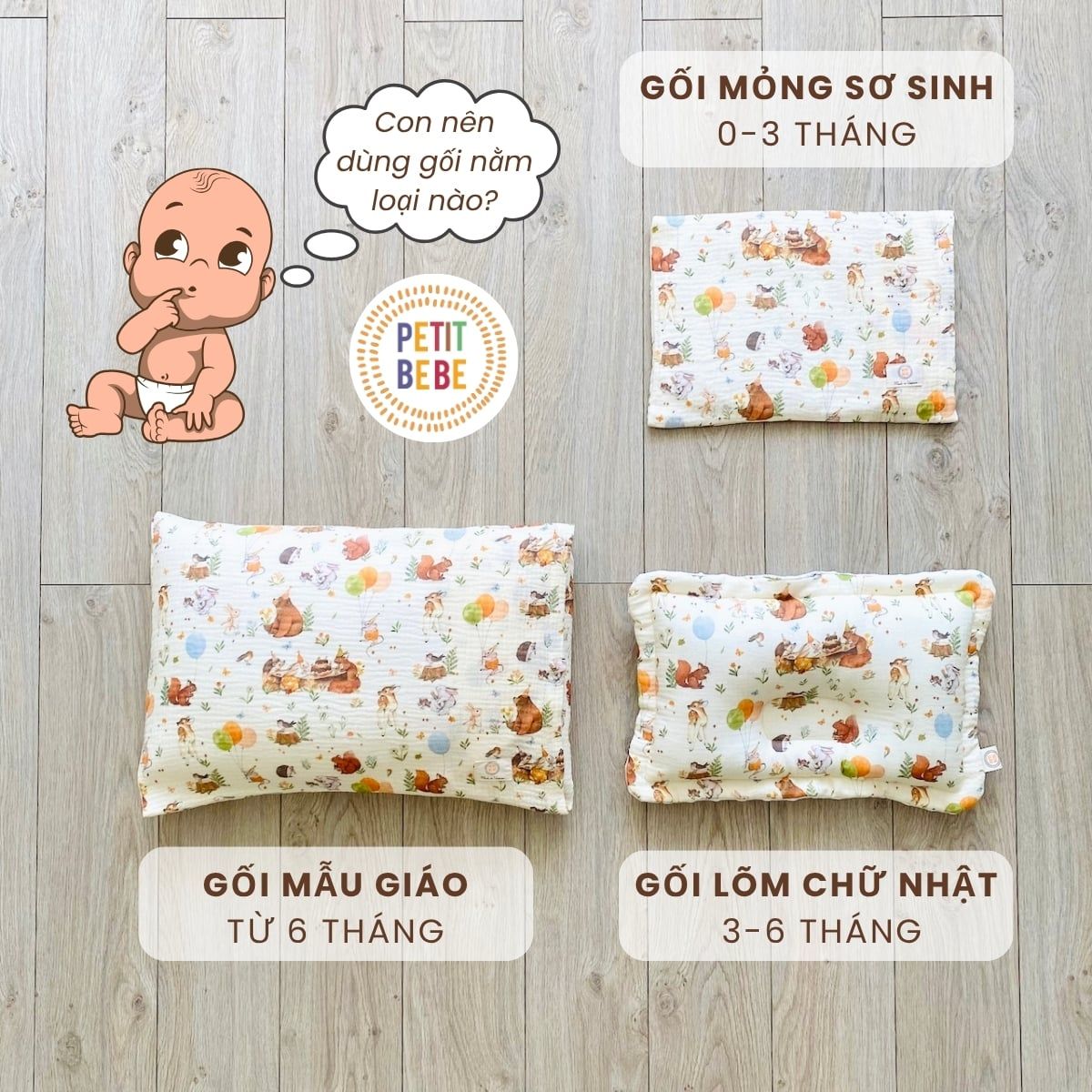  Bộ chăn gối sơ sinh Petit Bebe 