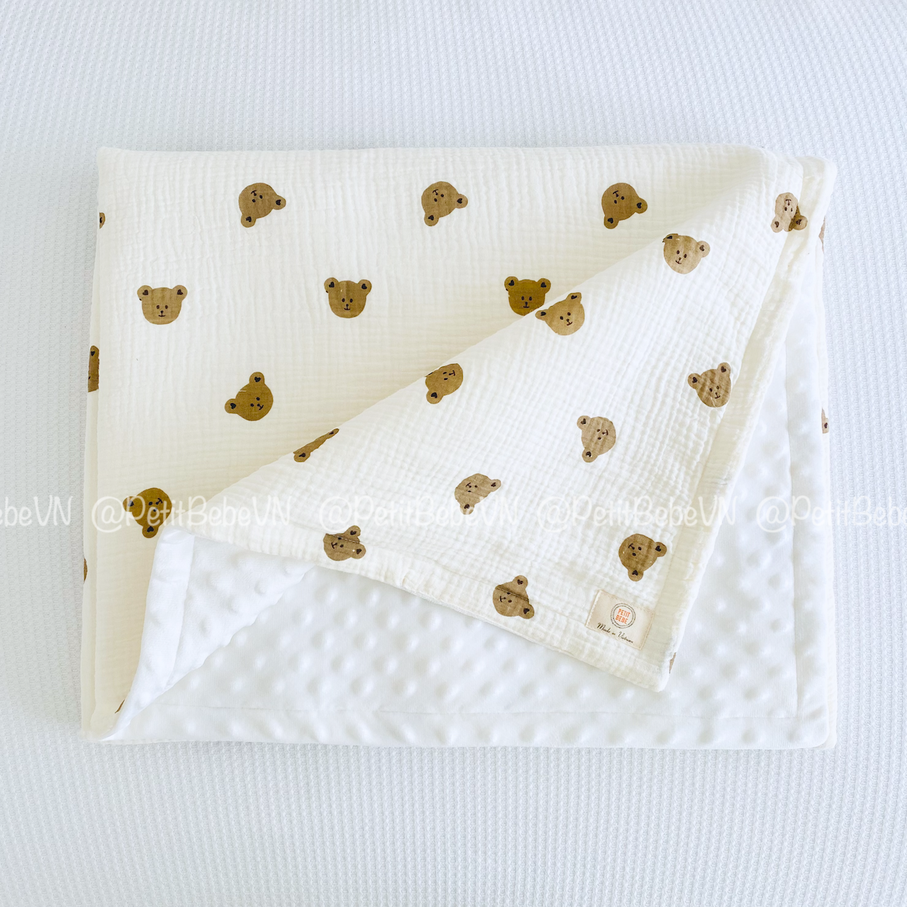  Chăn chần bông muslin cho bé 100x120cm 