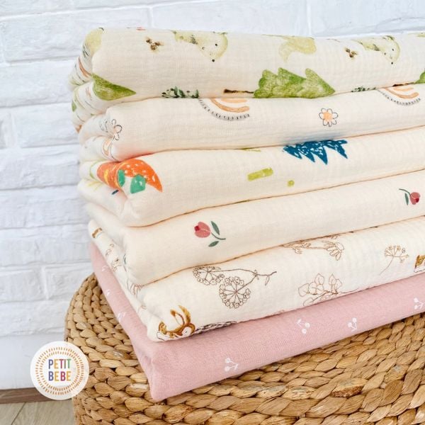  Chăn đa năng muslin 4 lớp nhiều họa tiết 