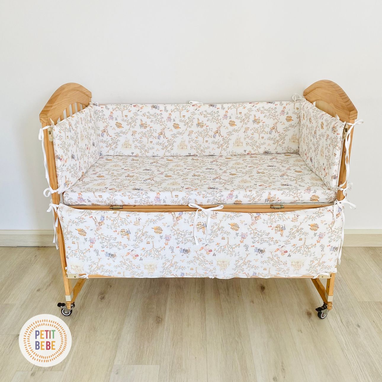  Bộ 4 tấm quây cũi cho bé PETIT BEBE vải muslin 