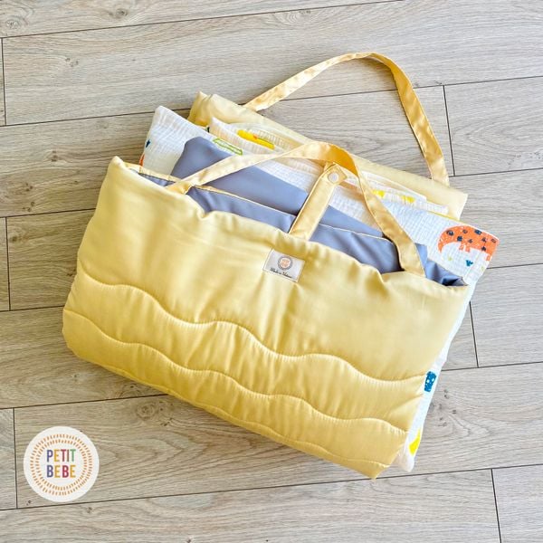  Set chăn gối đi học Petit Bebe 3 món Tấm lót | Gối nằm | Chăn hè 