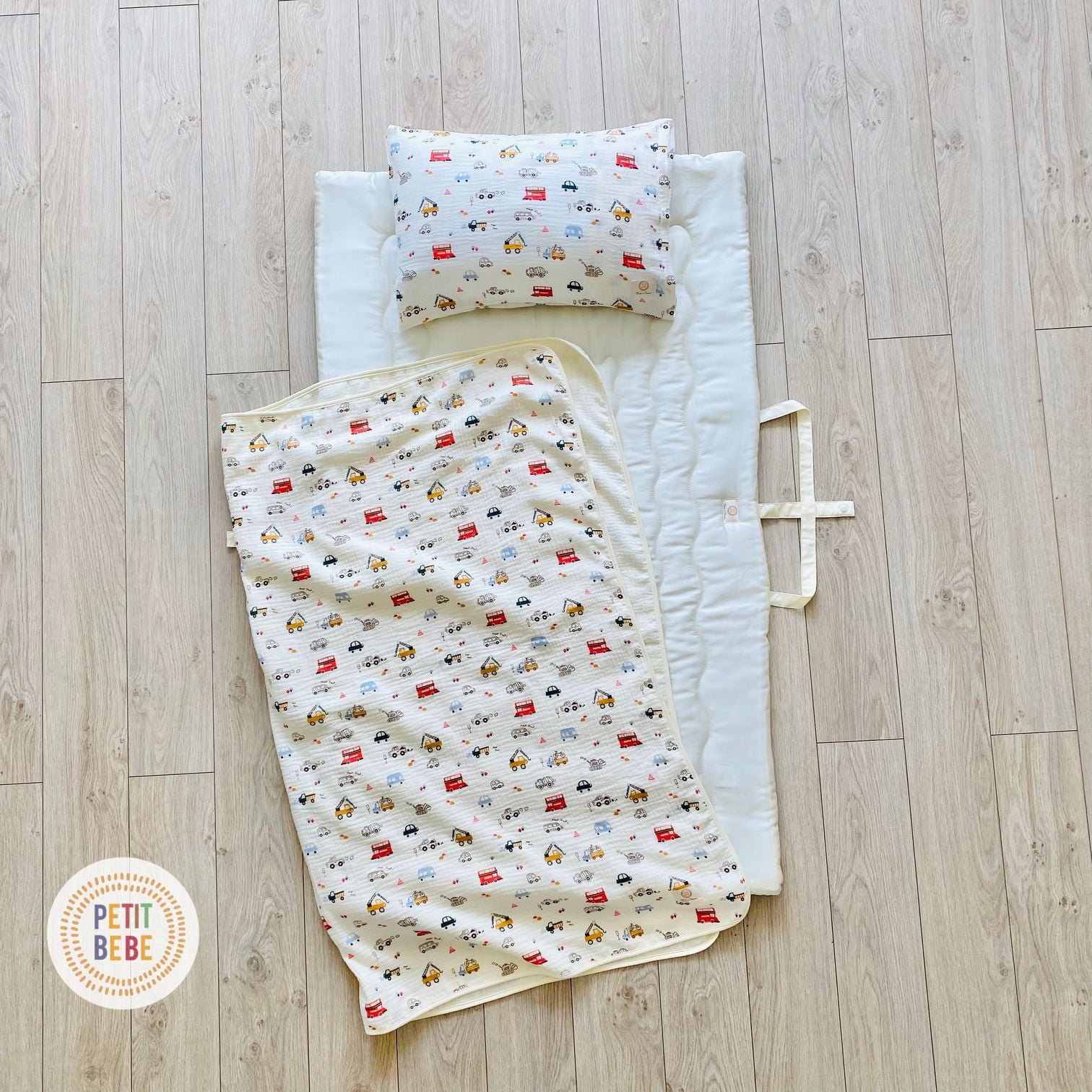  Set chăn gối đi học Petit Bebe 3 món Tấm lót | Gối nằm | Chăn hè 