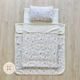  Set chăn gối đi học Petit Bebe 3 món Tấm lót | Gối nằm | Chăn hè 