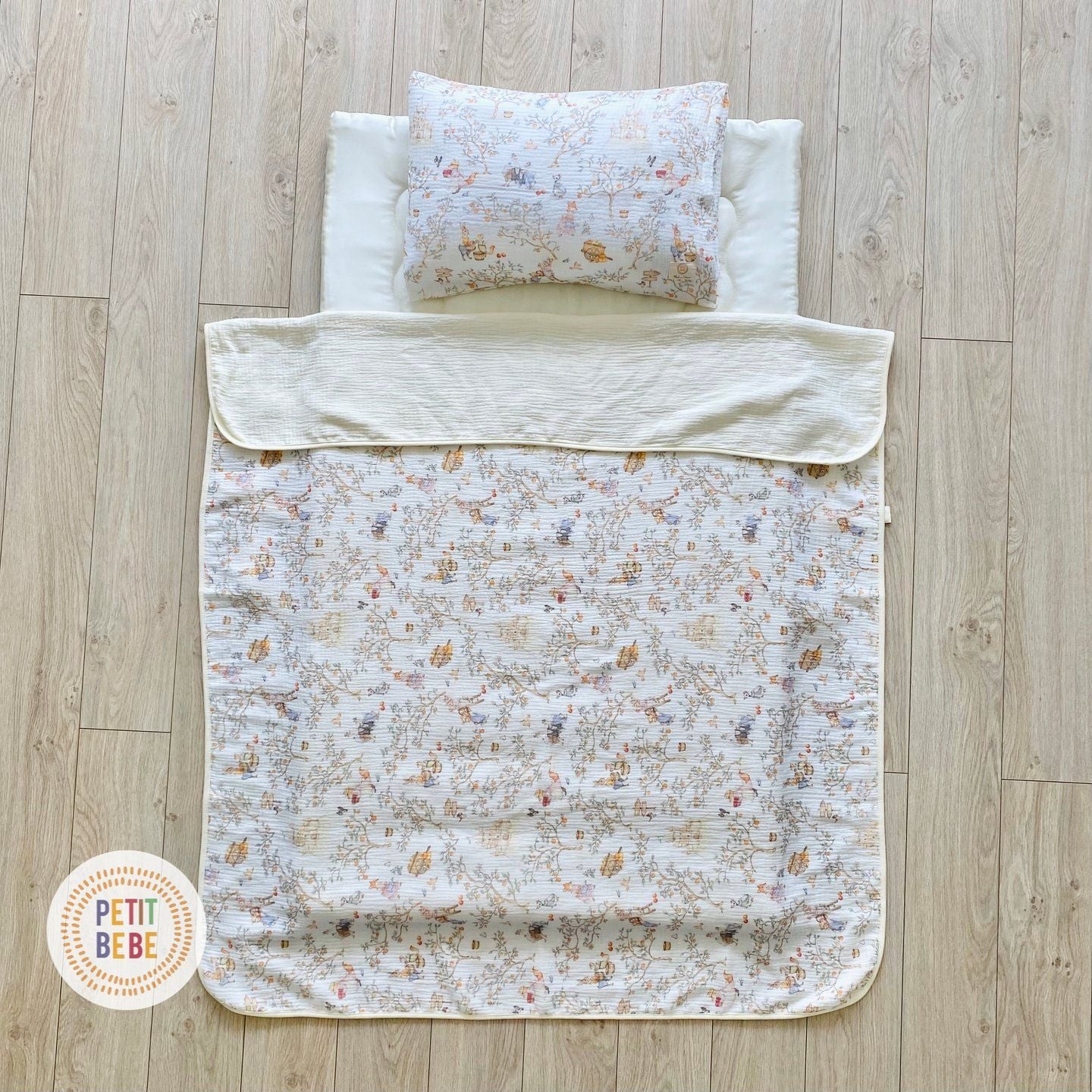  Set chăn gối đi học Petit Bebe 3 món Tấm lót | Gối nằm | Chăn hè 
