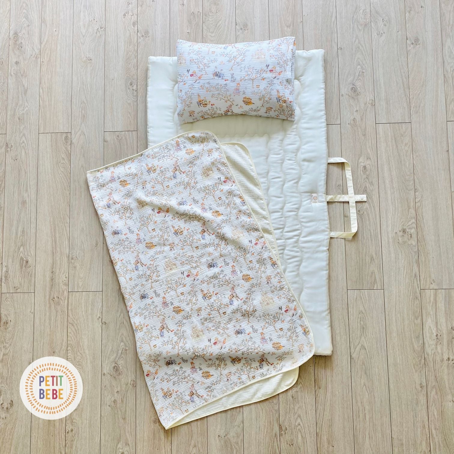  Set chăn gối đi học Petit Bebe 3 món Tấm lót | Gối nằm | Chăn hè 