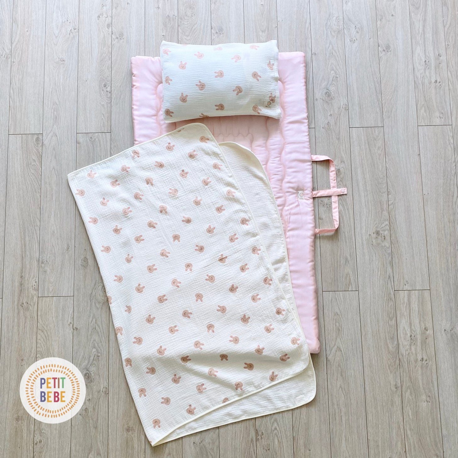  Set chăn gối đi học Petit Bebe 3 món Tấm lót | Gối nằm | Chăn hè 