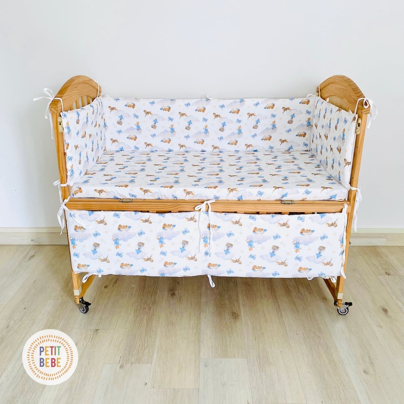  Bộ 4 tấm quây cũi cho bé PETIT BEBE vải muslin 