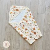  Choàng ủ sơ sinh có mũ PETIT BEBE muslin 4 lớp 