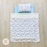  Set chăn gối đi học Petit Bebe 3 món Tấm lót | Gối nằm | Chăn hè 