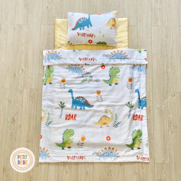  Gối nằm tencel 60s Khủng Long cho bé mẫu giáo tiểu học 