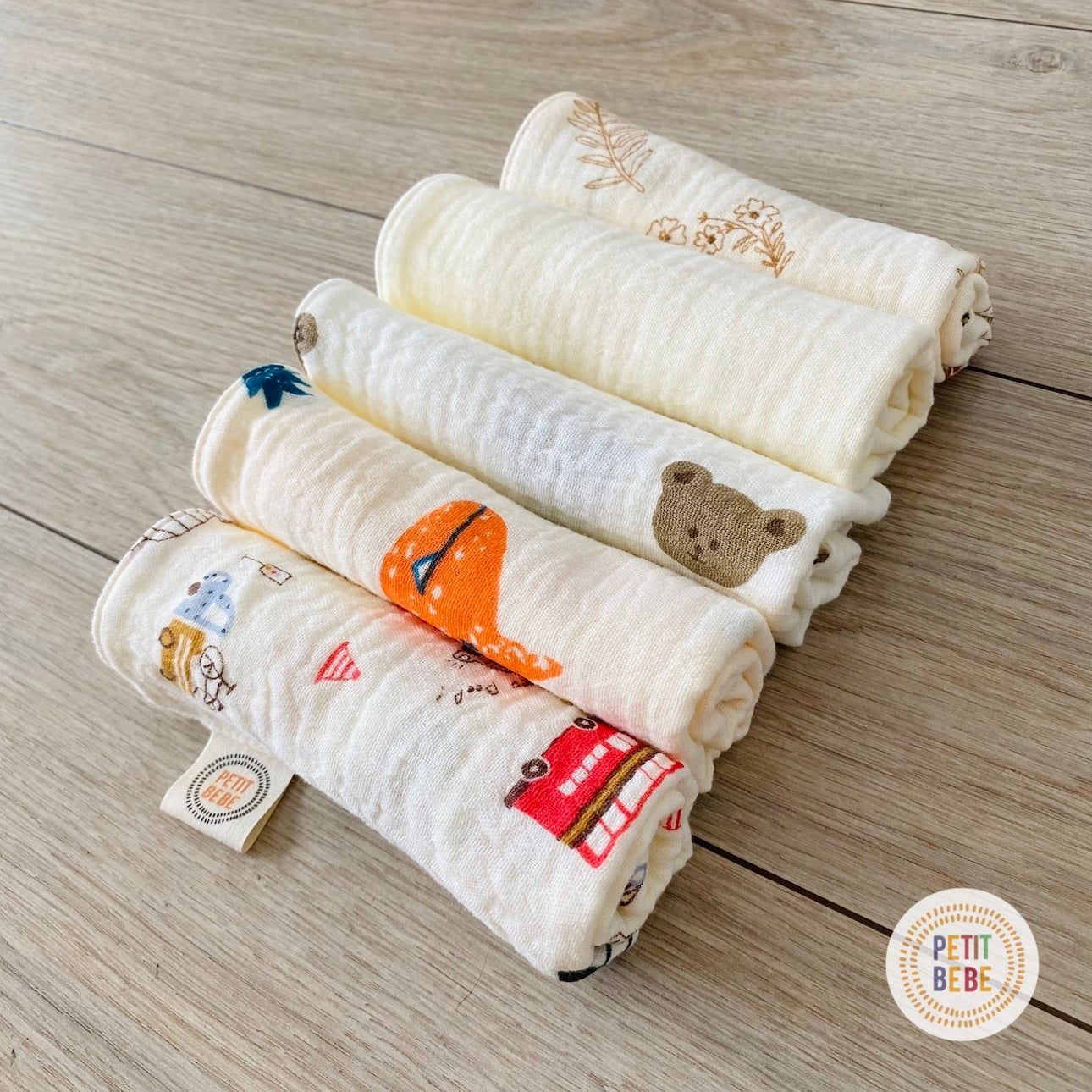  Combo 5 khăn sữa cho bé Petit Bebe 