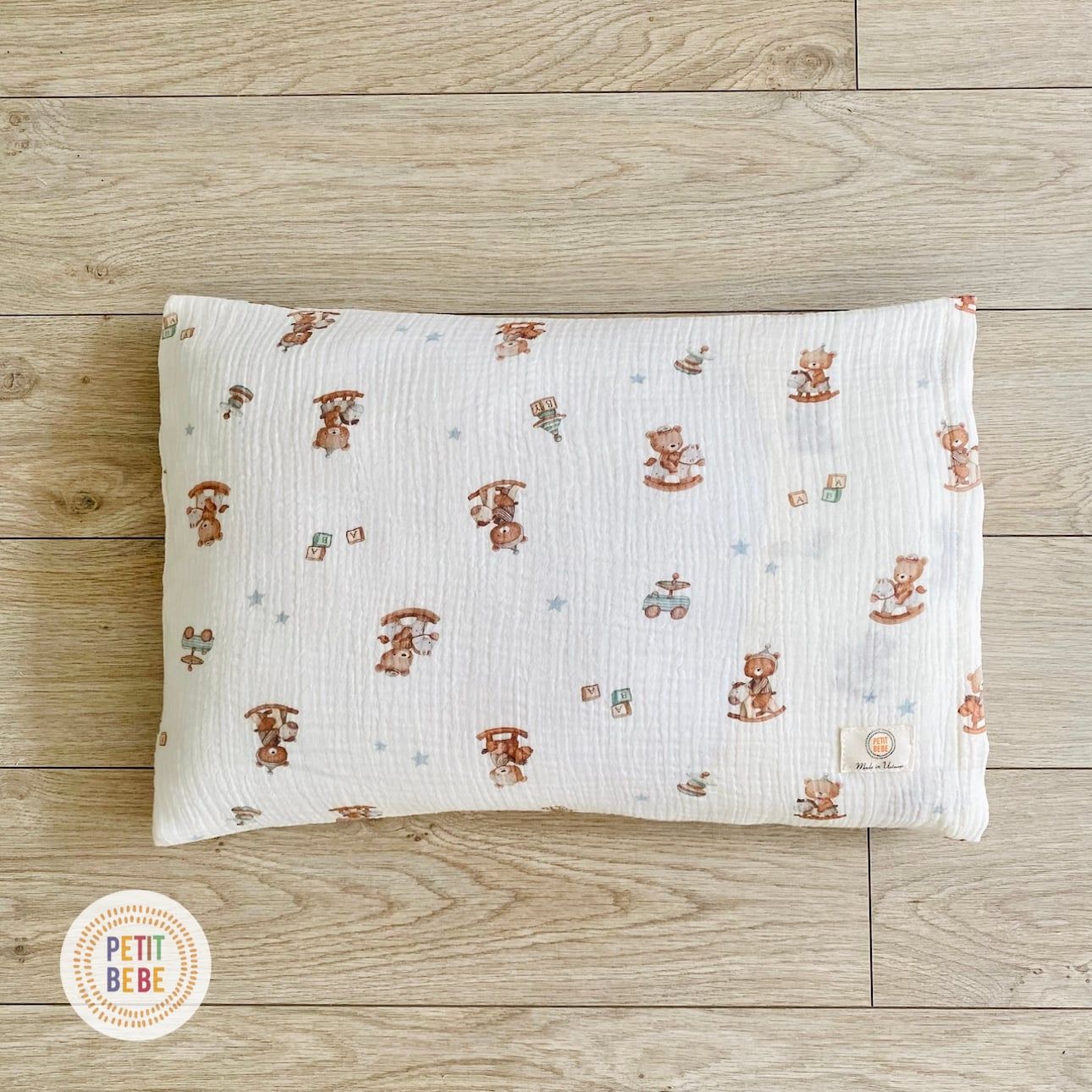  Gối nằm muslin Gấu Bập Bênh cho bé mẫu giáo tiểu học 