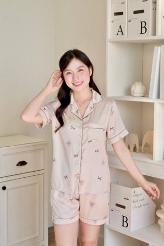Pijama Lụa Latin TNQN - Cuddle Beige