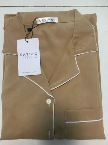 Đồ bộ mặc nhà, đồ ngủ, Pijama nữ Lụa màu trơn TNQD Satino - Nude