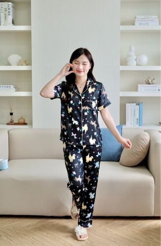 Pijama lụa Latin TNQD - Aurora Black