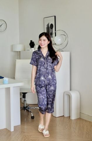 Pijama lụa Latin TNQL - Mystic Dark Gray
