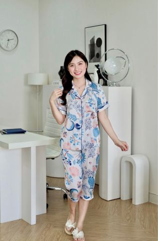 Pijama lụa Latin TNQL - Meadow White