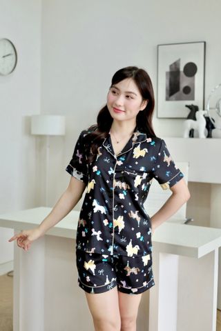 Pijama Lụa Latin TNQN - Aurora Black